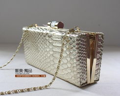 優雅出行，璀璨綻放——美國品牌蛇紋金屬質感鏈條手拿包
